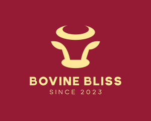 Minimalist Bull Horns logo design