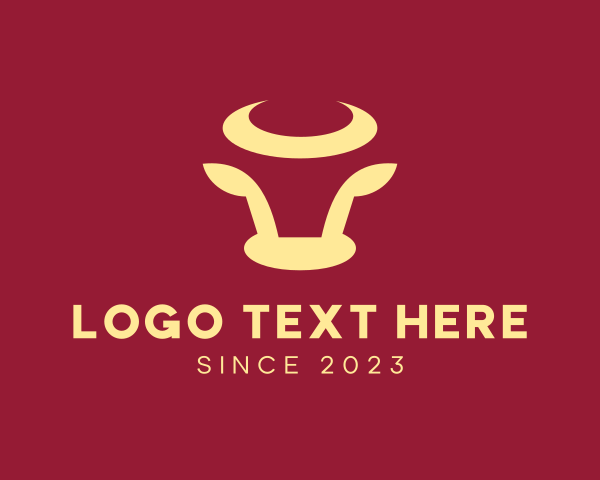 Minimalist Bull Horns logo