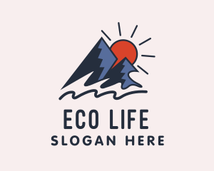 Sunset Mountain Outdoor Camp logo design