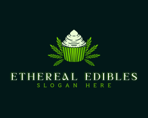 Cannabis Cupcake Pastry logo design