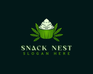 Cannabis Cupcake Pastry logo design