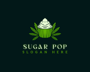 Cannabis Cupcake Pastry logo design