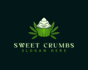 Cannabis Cupcake Pastry logo design