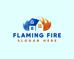 Flaming Fire Cooling Thermostat logo design