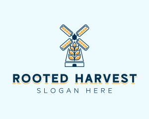 Agricultural Windmill Farming logo design