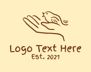 Minimalist Hand Bird logo