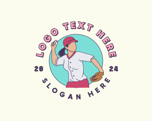 Woman Baseball Player logo