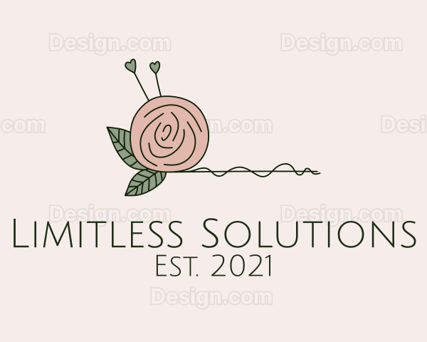 Rose Flower Yarn Ball Logo