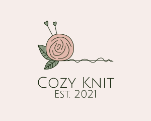 Rose Flower Yarn Ball  logo design