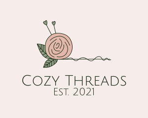 Rose Flower Yarn Ball  logo design