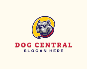 Bulldog Pet Leash logo design