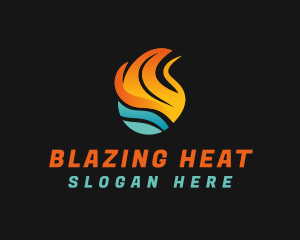 Heat Cool Ventilation logo design