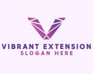 Violet Purple Letter V logo design