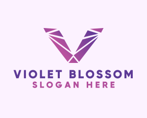 Violet Purple Letter V logo design