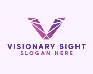 Violet Purple Letter V logo design