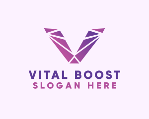 Violet Purple Letter V logo design