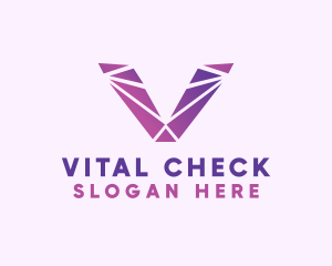 Violet Purple Letter V logo design