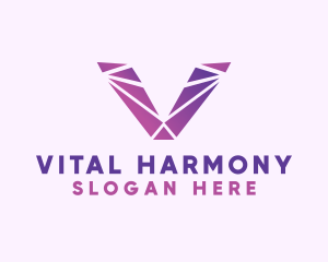 Violet Purple Letter V logo design