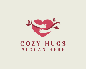 Leaf Heart Hug logo design