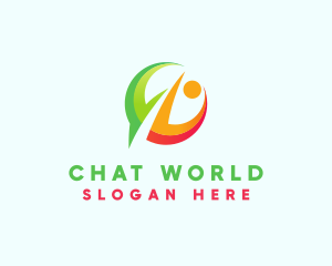 Person Chat Bubble logo design