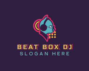 Cat DJ Headphones logo design