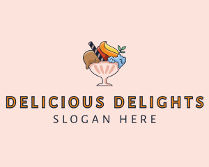 Ice Cream Sundae Dessert  logo design