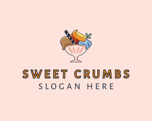 Ice Cream Sundae Dessert  logo design