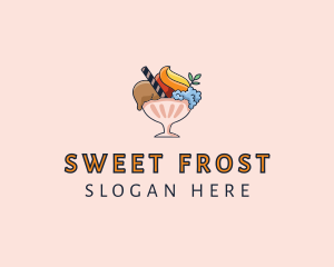 Ice Cream Sundae Dessert  logo design