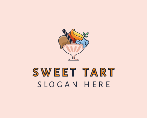 Ice Cream Sundae Dessert  logo design