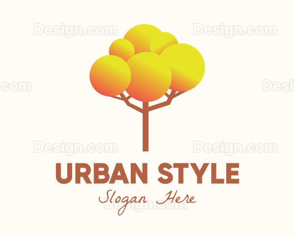 Gradient Autumn Tree Logo