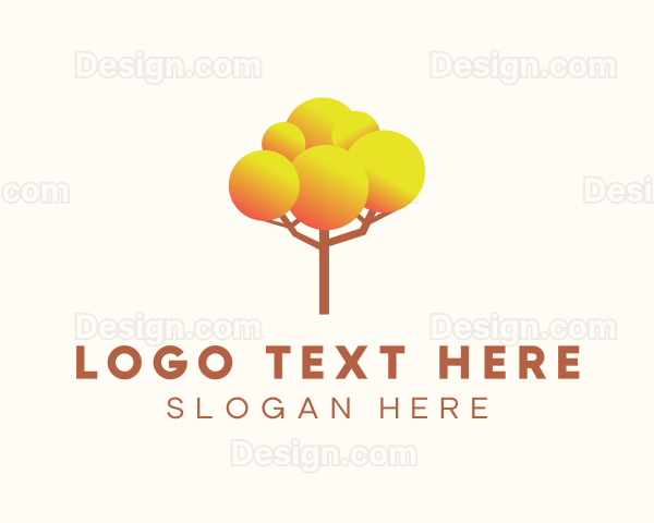 Gradient Autumn Tree Logo