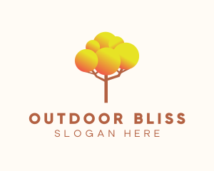 Gradient Autumn Tree logo design