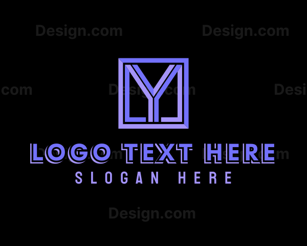 Digital Box Letter Y Logo