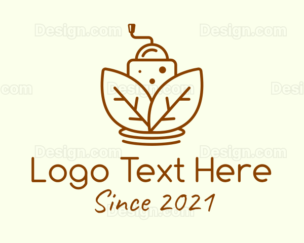 Brown Coffee Grinder Logo