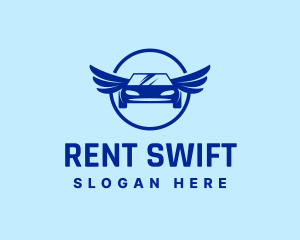 Blue Car Wings logo design