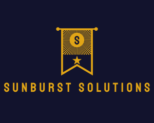 Luxurious Star Sunburst Flag logo design