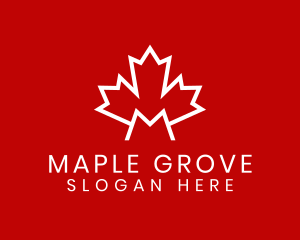 Red Canadian Maple Letter M logo