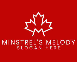 Red Canadian Maple Letter M logo design