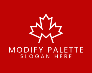 Red Canadian Maple Letter M logo design