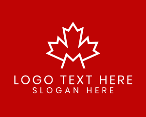 Maple - Red Canadian Maple Letter M logo design