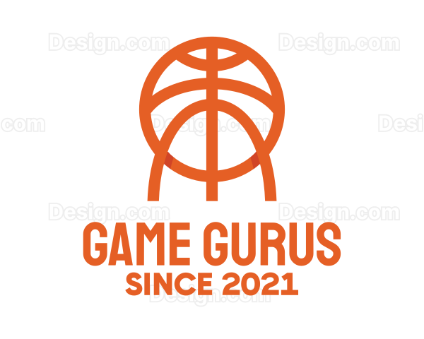 Orange Sports Basketball Logo