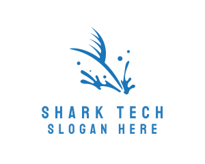 Blue Fish Shark Fin logo design