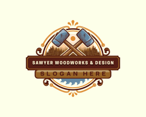 Hammer Masonry Woodwork logo design