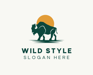 Wild Buffalo Animal logo design