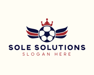 Soccer Ball Wings logo design