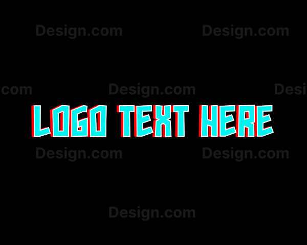 Glitch Neon Wordmark Logo