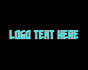 Glitch Neon Wordmark Logo