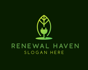 Sustainable Plug Leaf logo design