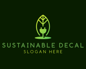 Sustainable Plug Leaf logo design