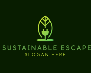 Sustainable Plug Leaf logo design